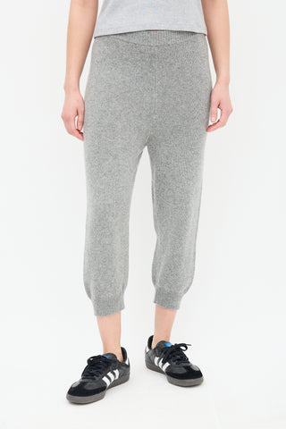 The Row Grey Cashmere Knit Louie Sweatpant