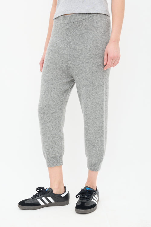 The Row Grey Cashmere Knit Louie Sweatpant