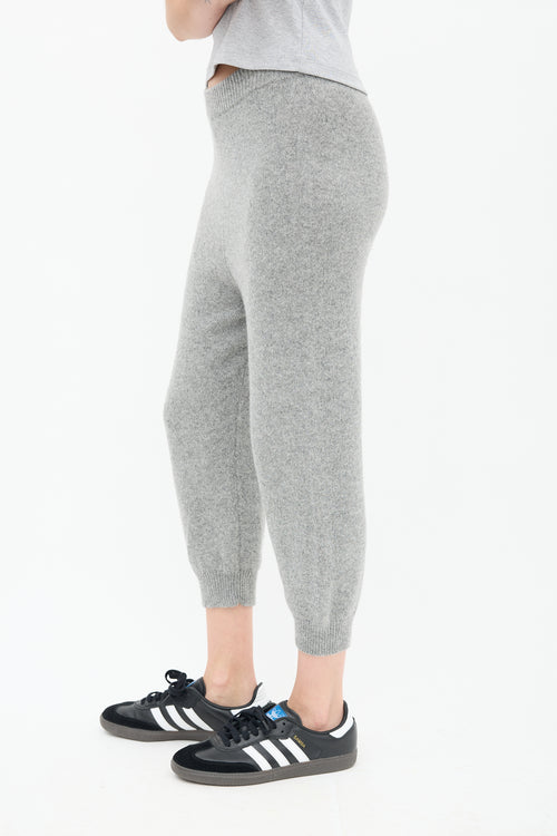 The Row Grey Cashmere Knit Louie Sweatpant