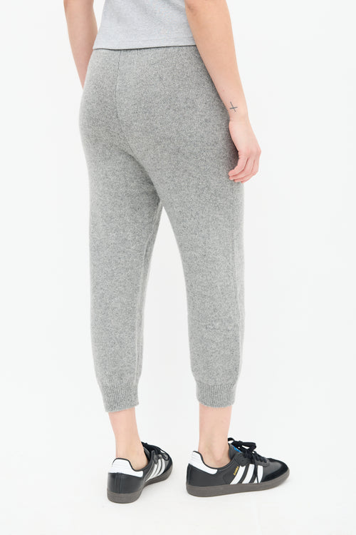 The Row Grey Cashmere Knit Louie Sweatpant