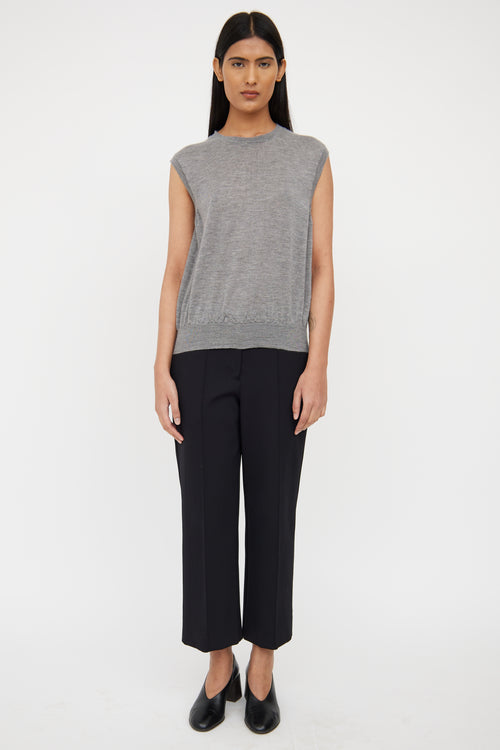 Grey Cashmere Sleeveless Top