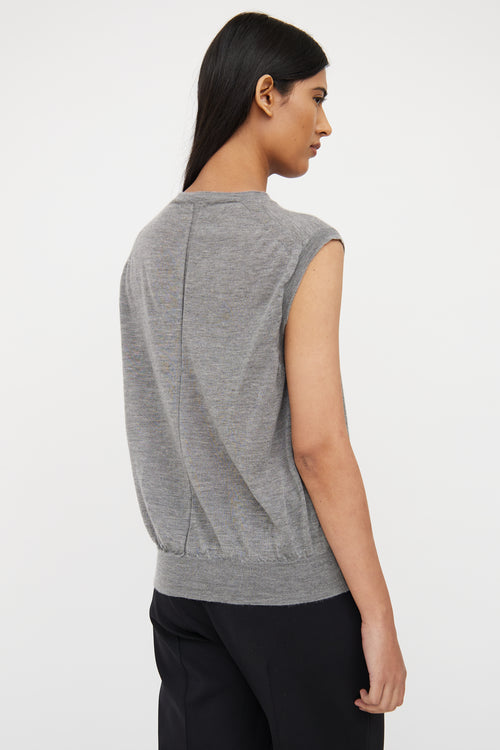 Grey Cashmere Sleeveless Top