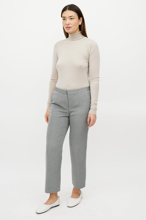 The Row Grey Cropped Slim Trouser