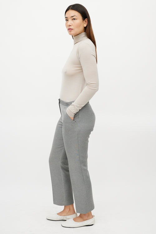 The Row Grey Cropped Slim Trouser