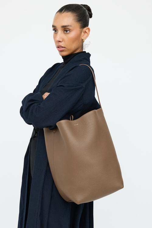 The Row Grey Leather Park Large Tote