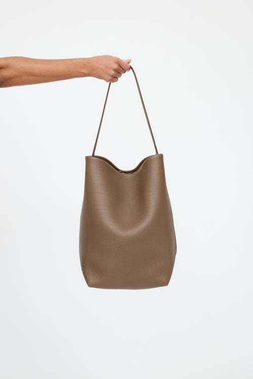 The Row Grey Leather Park Large Tote