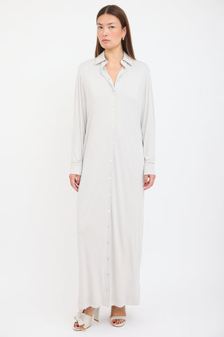 The Row Grey Maxi Shirt Dress