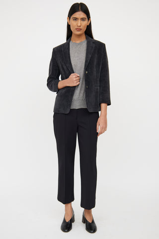 Dark Grey Button Front Blazer