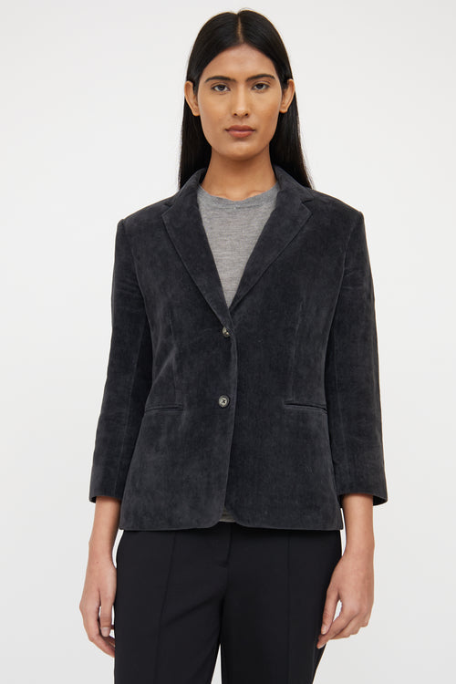 Dark Button Front Blazer