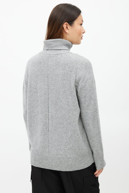 The Row Grey Wool Knit Turtleneck