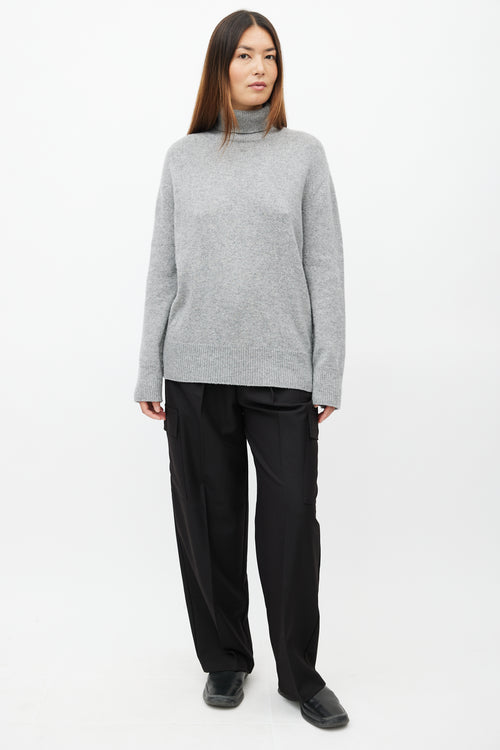 The Row Grey Wool Knit Turtleneck