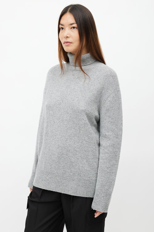 The Row Grey Wool Knit Turtleneck