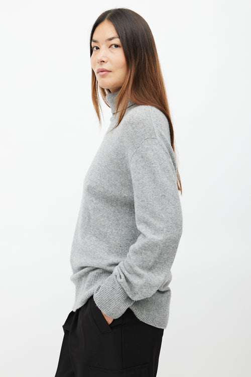 The Row Grey Wool Knit Turtleneck