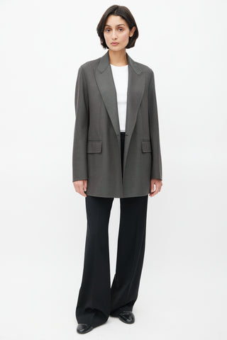 The Row Grey Wool Minimal Blazer