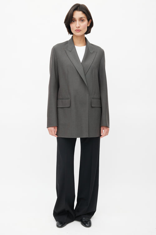 The Row Grey Wool Minimal Blazer