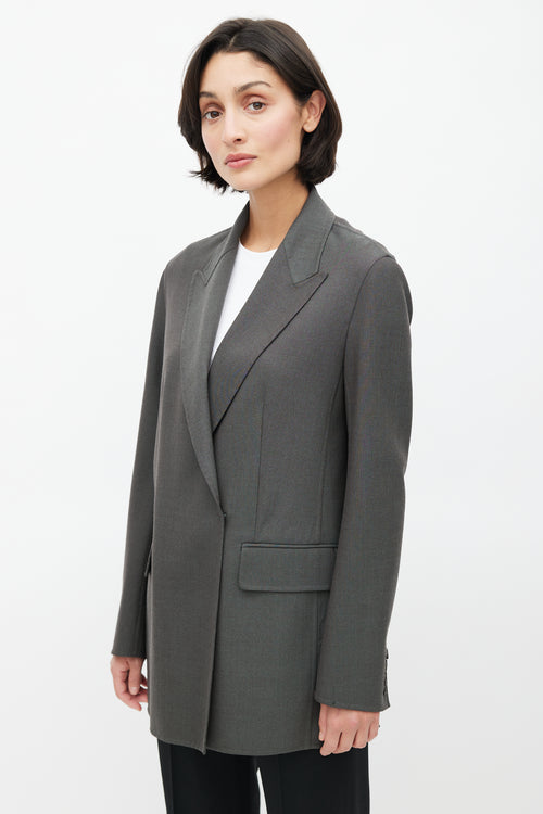 The Row Grey Wool Minimal Blazer