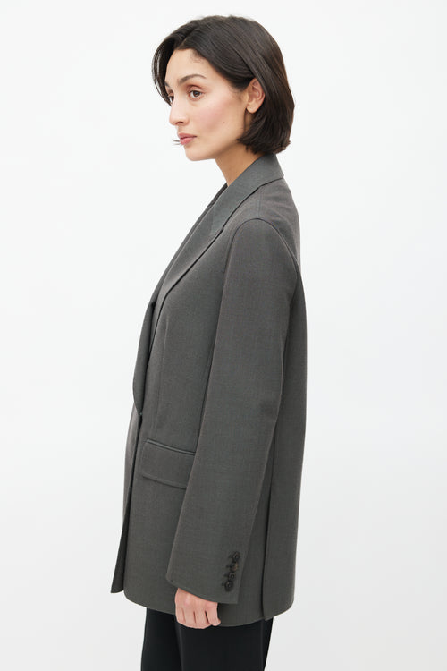 The Row Grey Wool Minimal Blazer