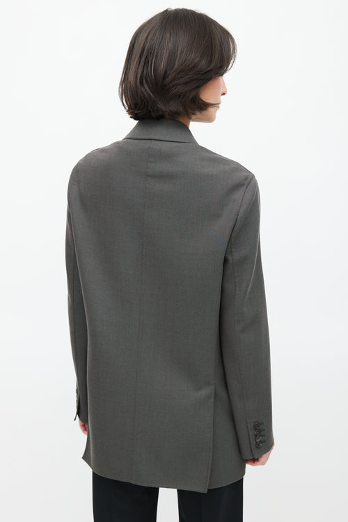 The Row Grey Wool Minimal Blazer