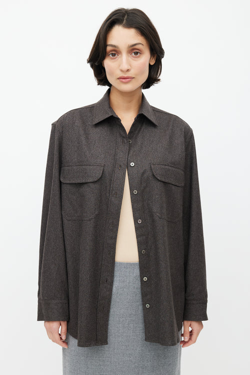 The Row Grey Wool Shirt