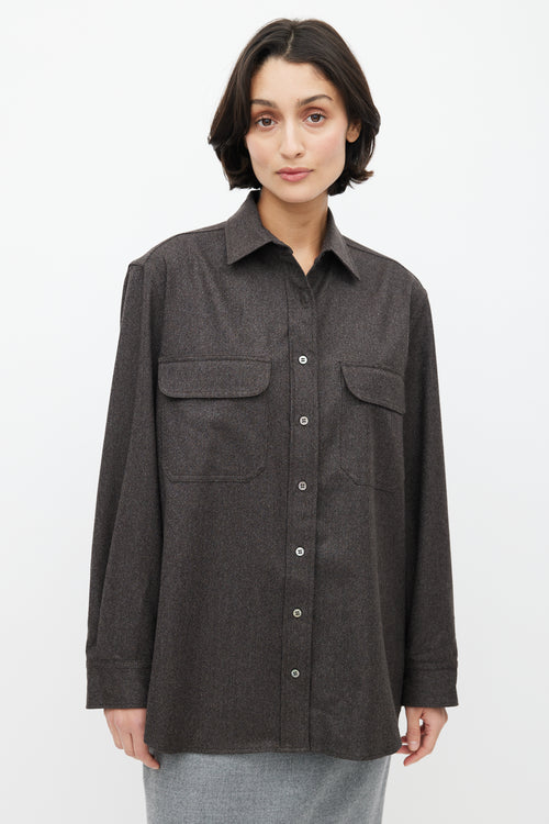 The Row Grey Wool Shirt