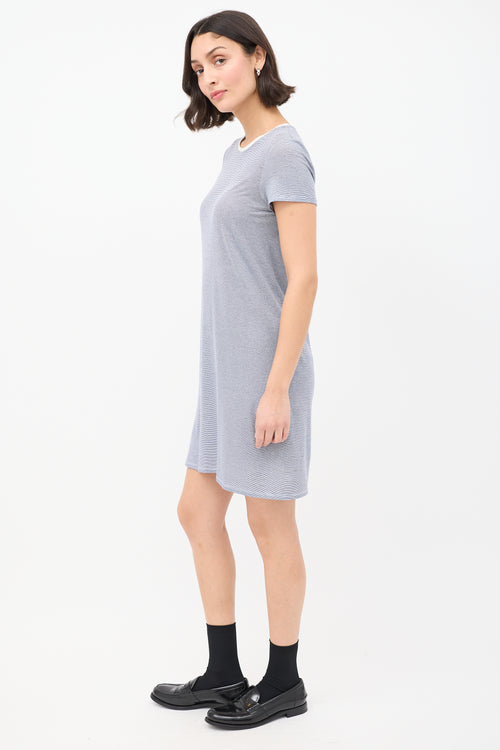 The Row Navy 
White Striped T-Shirt Dress