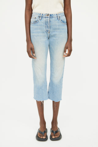 The Row Light Wash Raw Hem Jeans