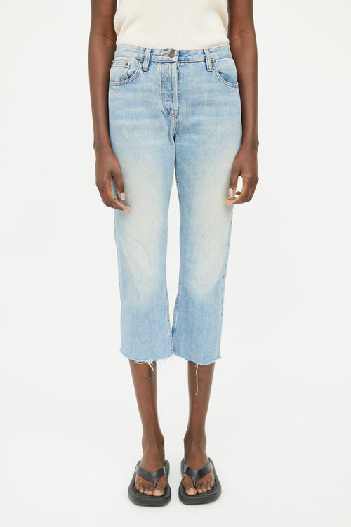 The Row Light Wash Raw Hem Jeans