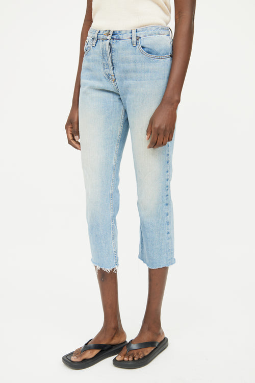 The Row Light Wash Raw Hem Jeans