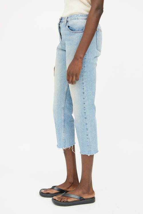 The Row Light Wash Raw Hem Jeans