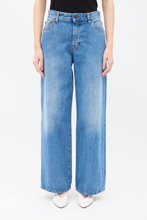 The Row Medium Wash Eglitta Wide Leg Jeans