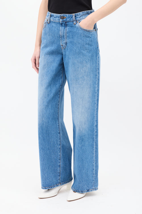 The Row Medium Wash Eglitta Wide Leg Jeans