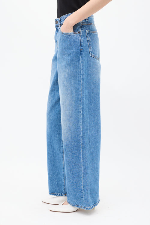 The Row Medium Wash Eglitta Wide Leg Jeans