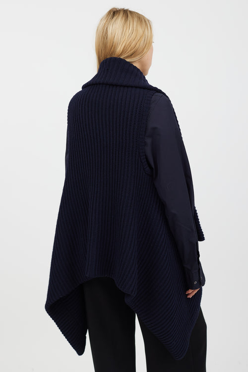 The Row Navy Knit Ribbed Vest