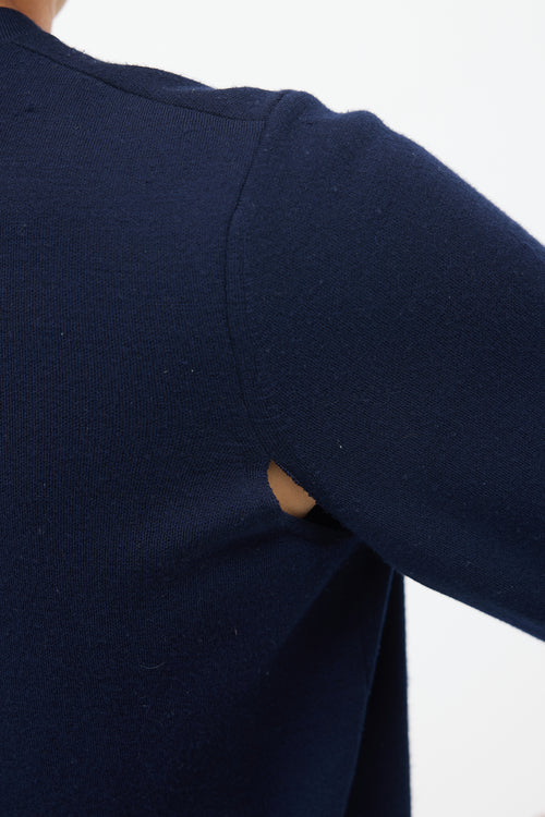 The Row Navy Wool Crewneck Sweater