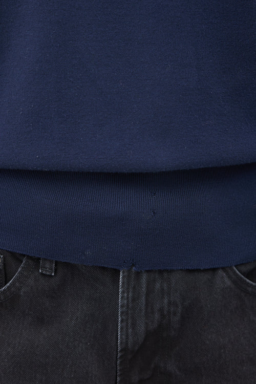 The Row Navy Wool Crewneck Sweater