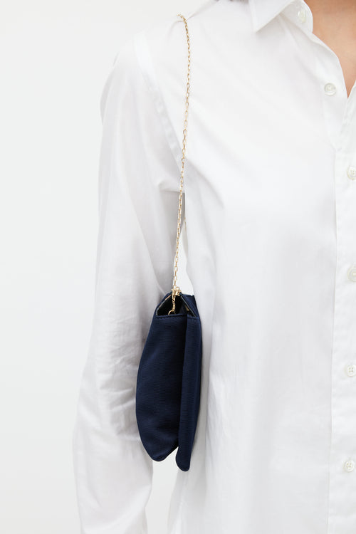 The Row Navy 
Gold Nu Twin Woven Bag