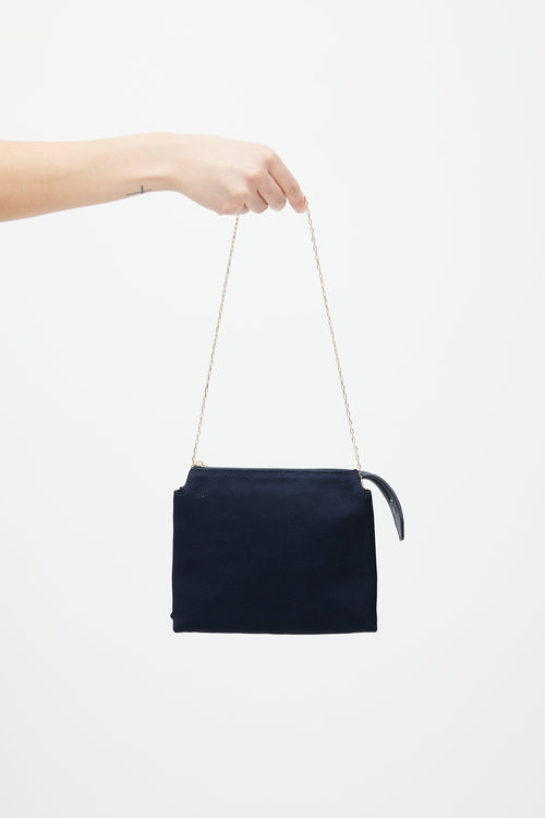 The Row Navy 
Gold Nu Twin Woven Bag