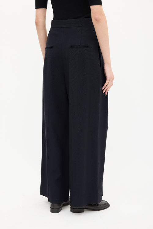 The Row Navy Roan Wide Leg Trouser