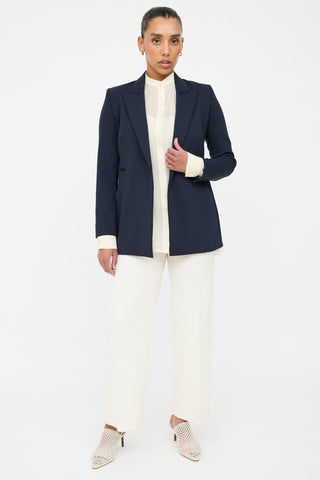 The Row Navy Single Button Blazer