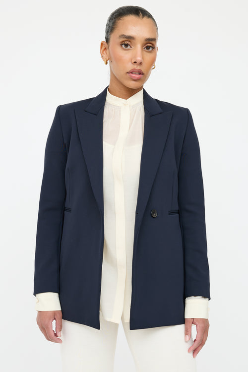 The Row Navy Single Button Blazer