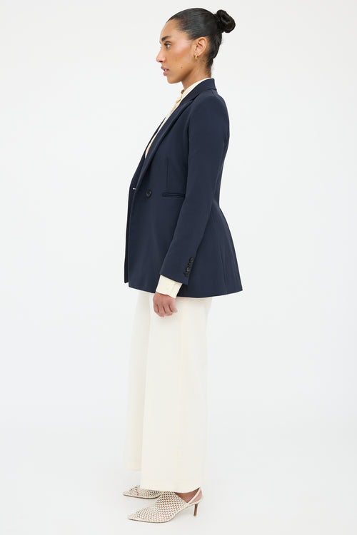 The Row Navy Single Button Blazer