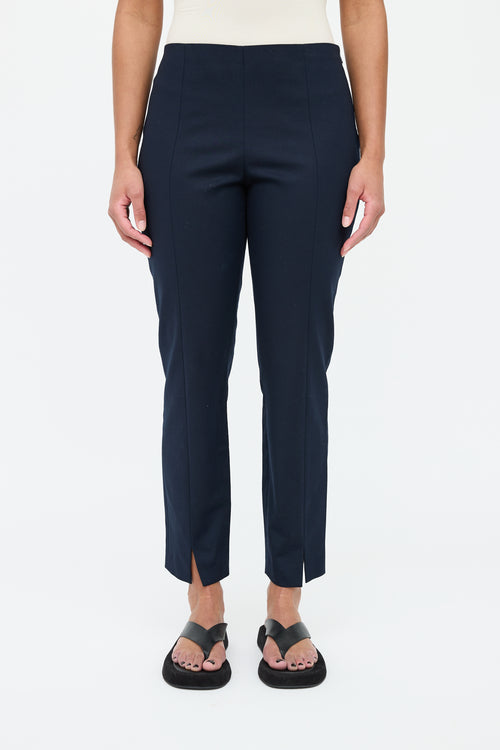 The Row Navy Centre Seam Slit Trouser