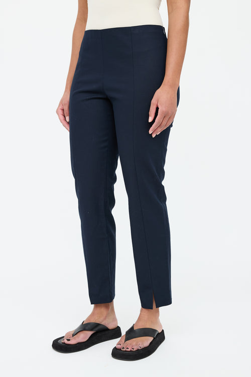 The Row Navy Centre Seam Slit Trouser