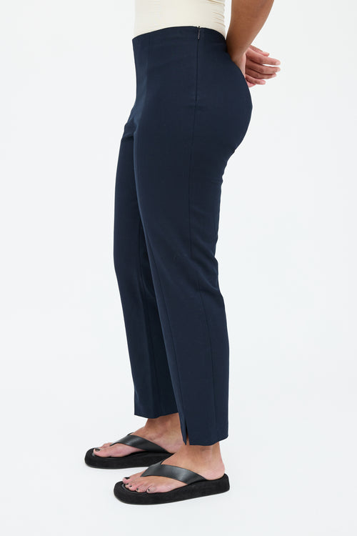 The Row Navy Centre Seam Slit Trouser