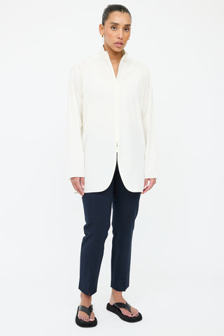 The Row Cream Shirt Jacket