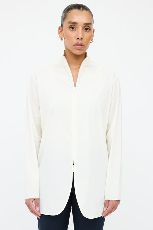 The Row Cream Shirt Jacket