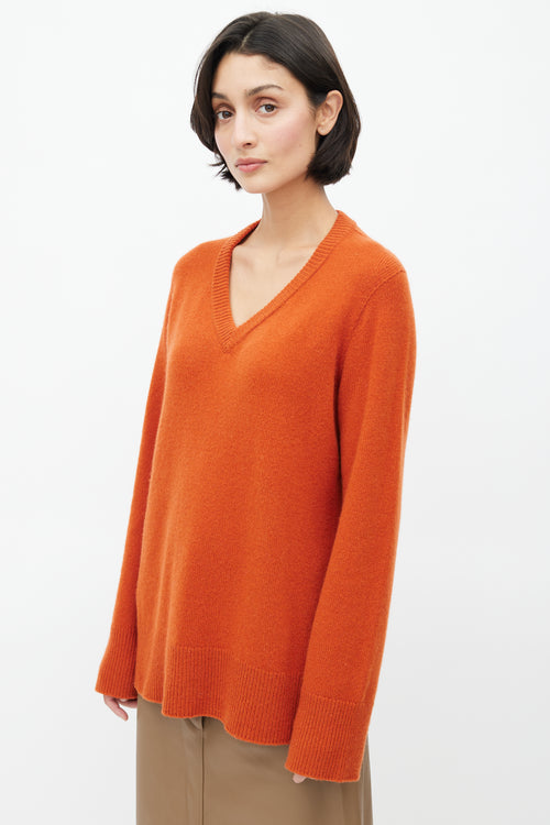 The Row Orange Wool Knit Sweater