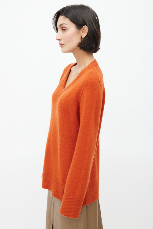 The Row Orange Wool Knit Sweater