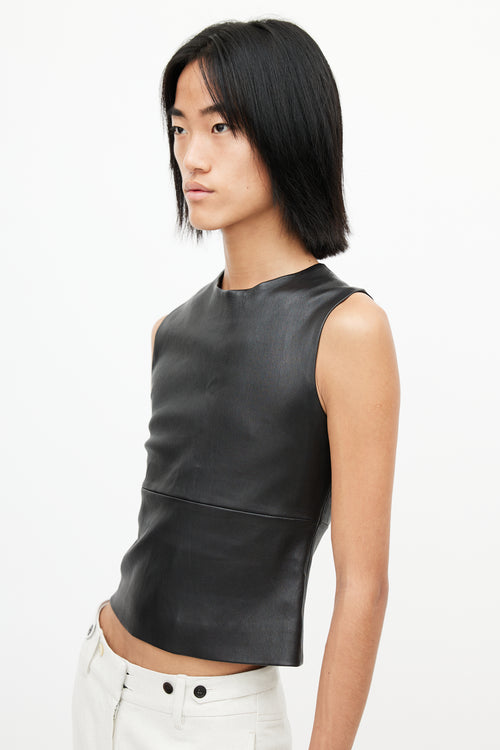 The Row Sleeveless Leather Top