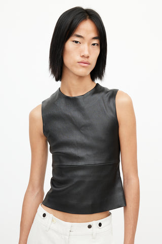 The Row Sleeveless Leather Top